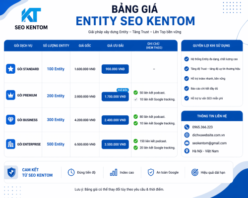bảng giá backlink entity