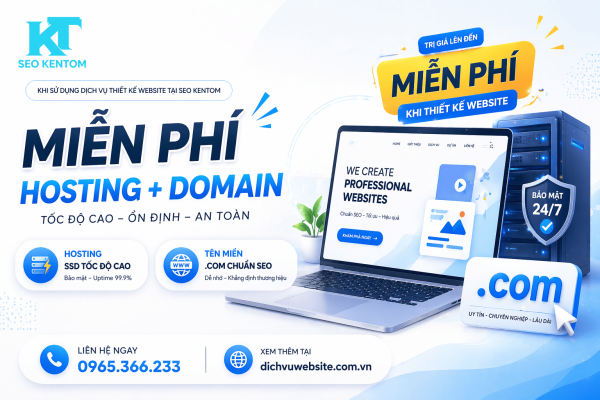 miễn phí hosting tên miền khi thiết kế web